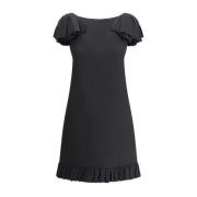 Mini Jurk met Strikken en Ruche Trim Valentino , Black , Dames