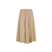 Elastische Taille Popeline Rok Forte Forte , Beige , Dames