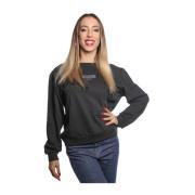 Zwarte katoenen sweatshirt met geribbelde ronde hals Moschino , Black ...