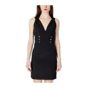 Lente/Zomer Korte Jurk met Spandex Mix Guess , Black , Dames