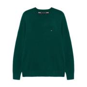 Bosgroene Wollen Gebreide Trui Tommy Hilfiger , Green , Heren