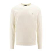 Witte Gebreide Slim Fit Trui Polo Ralph Lauren , White , Heren