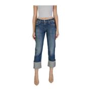 Blauwe Bootcut Jeans met Spandex Replay , Blue , Dames