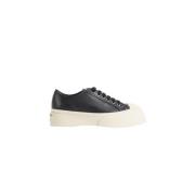 Zwarte leren veterschoenen Marni , Black , Dames