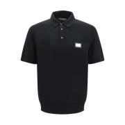 Monochrome Polo Shirt met Monogram Detail Dolce & Gabbana , Black , He...