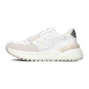 Witte Leren Lage Sneakers Pinko , White , Dames