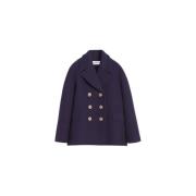 Wollen Caban Jas met Revers Kraag Lanvin , Blue , Dames