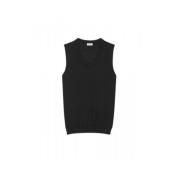 Semi-Transparante Viscose Tanktop Saint Laurent , Black , Dames