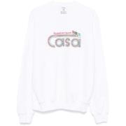 Sportif Ronde Hals Lange Mouw Sweatshirt Casablanca , White , Heren