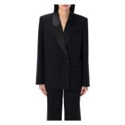 Zwarte Wol Ross Blazer Jas Anine Bing , Black , Dames