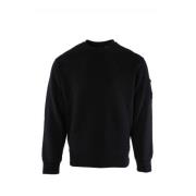 Blauwe Sweater met Geborsteld Fleece C.p. Company , Blue , Heren