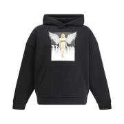 Pin Up Katoenen Hoodie met Maxi Print Palm Angels , Black , Heren