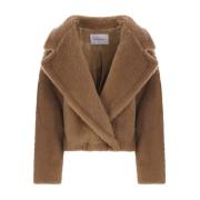 Bruine Teddy Cropped Jas Max Mara , Brown , Dames