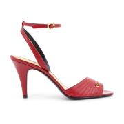 VLogo Signature Leren Sandalen Valentino Garavani , Red , Dames