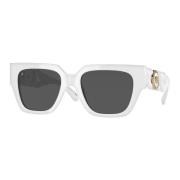 Stijlvolle zonnebril in zwarte tint Versace , White , Dames