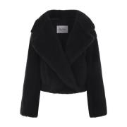 Zwarte Teddy Cropped Jas Max Mara , Black , Dames