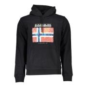 Zwarte hoodie met logoprint Napapijri , Black , Heren