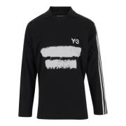 Zwarte trui met grafisch logoprint Y-3 , Black , Heren