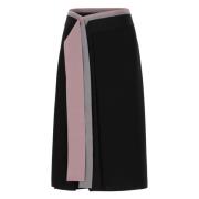 Zijden rok met contrasterend lint Fendi , Black , Dames