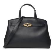 Zwarte High Gloss Tote Tas Mulberry , Black , Dames