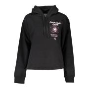 Hoodie Zwart Lange Mouw Logo Calvin Klein , Black , Dames