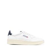 Witte Leren Sneakers met Logodetails Autry , White , Heren