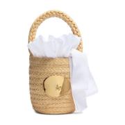 Witte Trekkoord Bovenhandvat Tas Patou , Beige , Dames