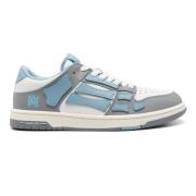 Grijze Lage Top Leren Sneakers Amiri , Gray , Heren