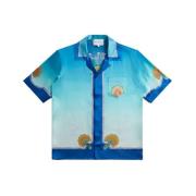 Cuban Collar Short Sleeve Shirt Casablanca , Blue , Heren