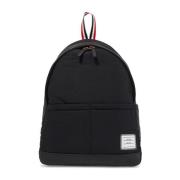 Elegante Multipocket Rugzak van Polyester en Leer Thom Browne , Black ...