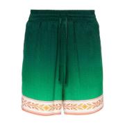 Zijden Trekkoord Shorts Casablanca , Green , Heren