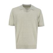 Veelzijdig Linnen Polo Shirt Eleventy , Green , Heren