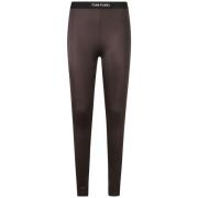 Bruine Skinny Cut Logo Tailleband Broek Tom Ford , Brown , Dames