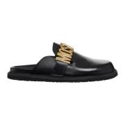 Effen Sandalen, Geen Sluiting Moschino , Black , Heren