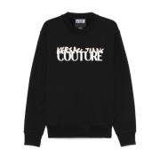 Stijlvolle Nero Sweatshirt voor Mannen Versace Jeans Couture , Black ,...