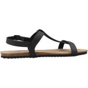 Platte sandalen voor vrouwen Geox , Black , Dames