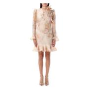 Bloemen Mini Jurk Zimmermann , Beige , Dames