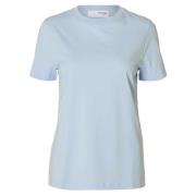 Essential O-Neck T-shirt - Cashmere Blue Selected Femme , Blue , Dames