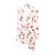 Bloemen Midi Jurk Bianco Aw24 Magda Butrym , Multicolor , Dames