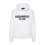 Heren Nero Sweatshirt Ss25 Dsquared2 , White , Heren