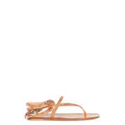 Swarovski Sandalen met Lage Hak Eddy Daniele , Orange , Dames