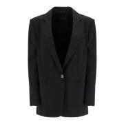 Zwarte Oversized Wollen Blazer Andamane , Black , Dames