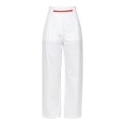 Witte katoenen rechte broek Tela , White , Dames