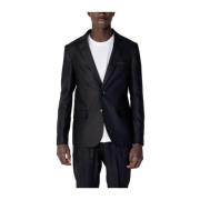 Zwart Linnen Pak Jas Collectie Antony Morato , Black , Heren