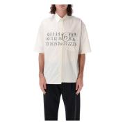 Witte Asymmetrische Popeline Overhemd MM6 Maison Margiela , White , He...