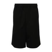 Zwarte wollen keperstreep Bermuda shorts Jacquemus , Black , Heren