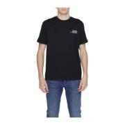 Zwarte Katoenen Crew Neck T-Shirt Suns , Black , Heren