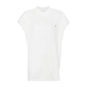 Ivoor Geribbeld Katoenen T-shirt The Attico , White , Dames