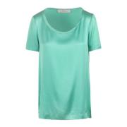 Zijden T-shirt met ronde hals Jucca , Green , Dames