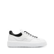 Gestreepte leren sneakers zwart Hogan , White , Heren